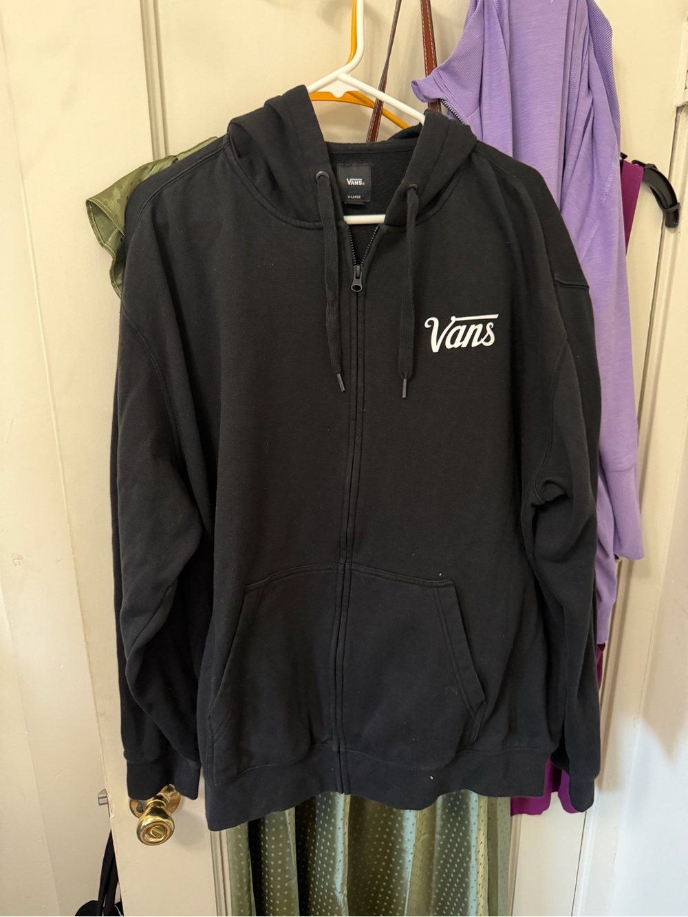 Vans Black Full-Zip Hoodie with Logo Tag